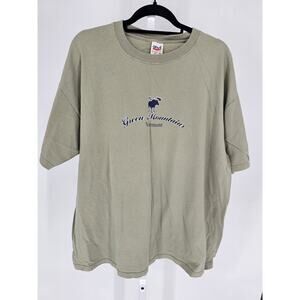 Vintage Green Mountain vermont Mens Sz XXL Short Sleeve T Shirt Sage Green